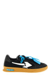 end of play nylon and hairy suede sneakers