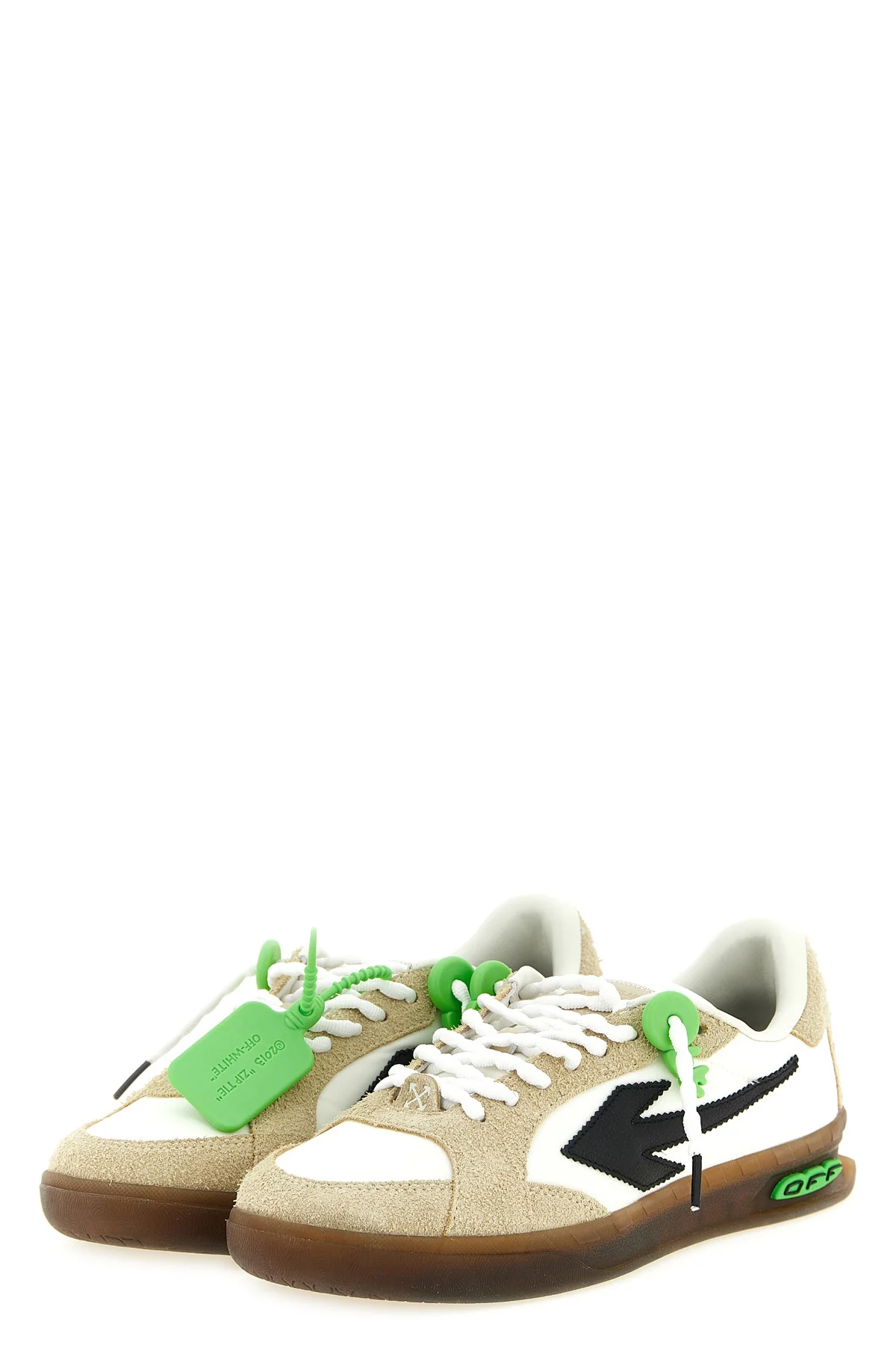 end of play nylon and hairy suede sneakers