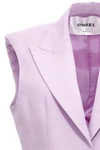 n°4 single breast cotton and linen blend blazer jacket
