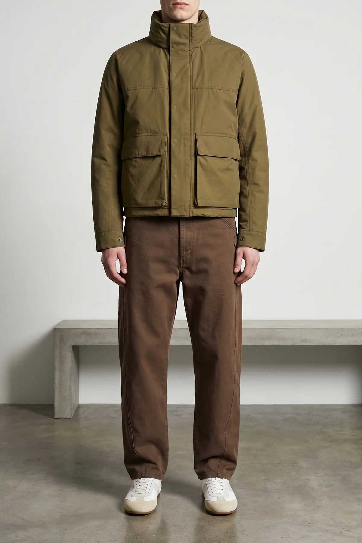 LEMAIRE 50 short rain parka in lightweight technical cotton water-repellent fan®