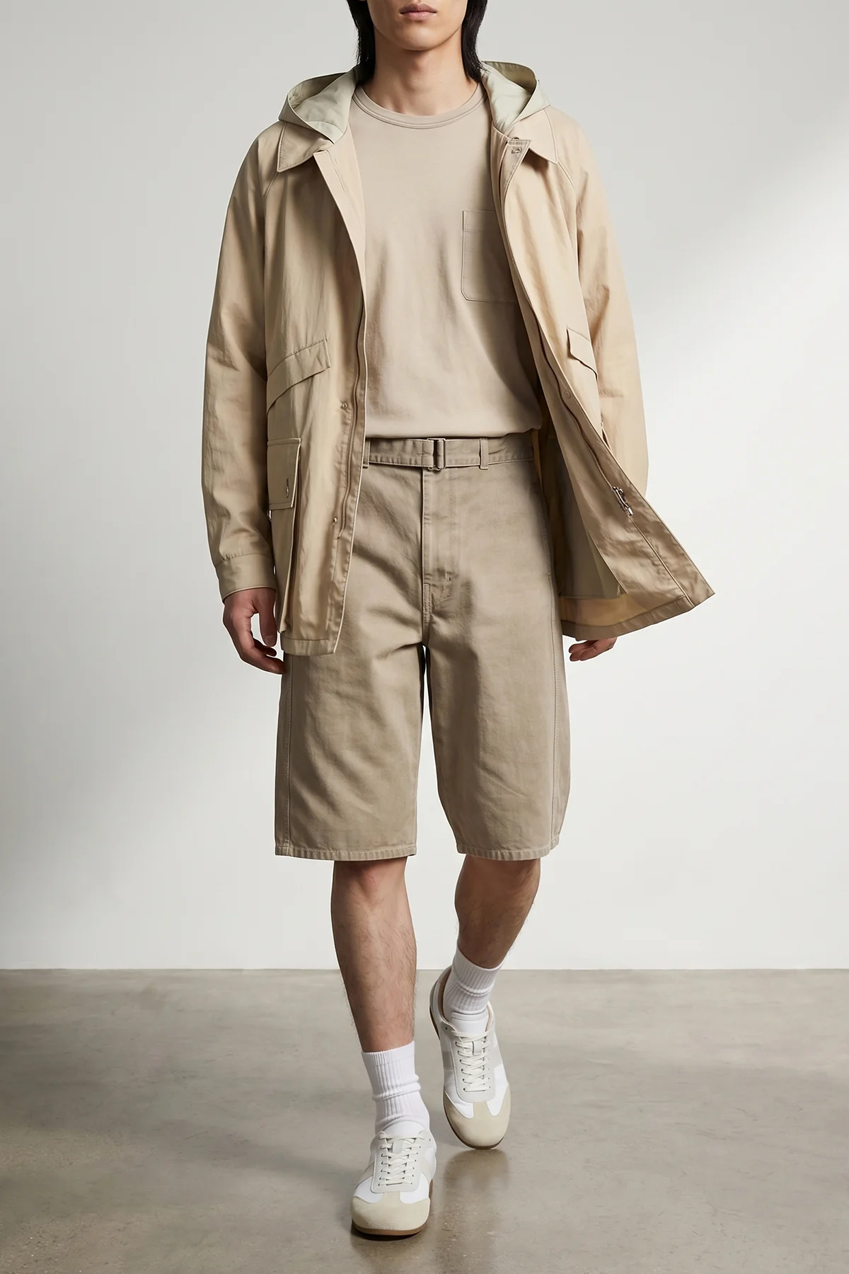 waterproof jacket in coated technical linen