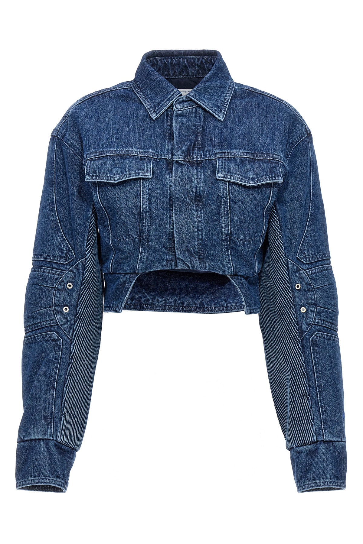 OFF-WHITE 38 motorcycle cropped denim jacket