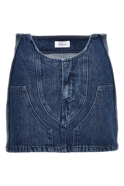 motorcycle denim miniskirt
