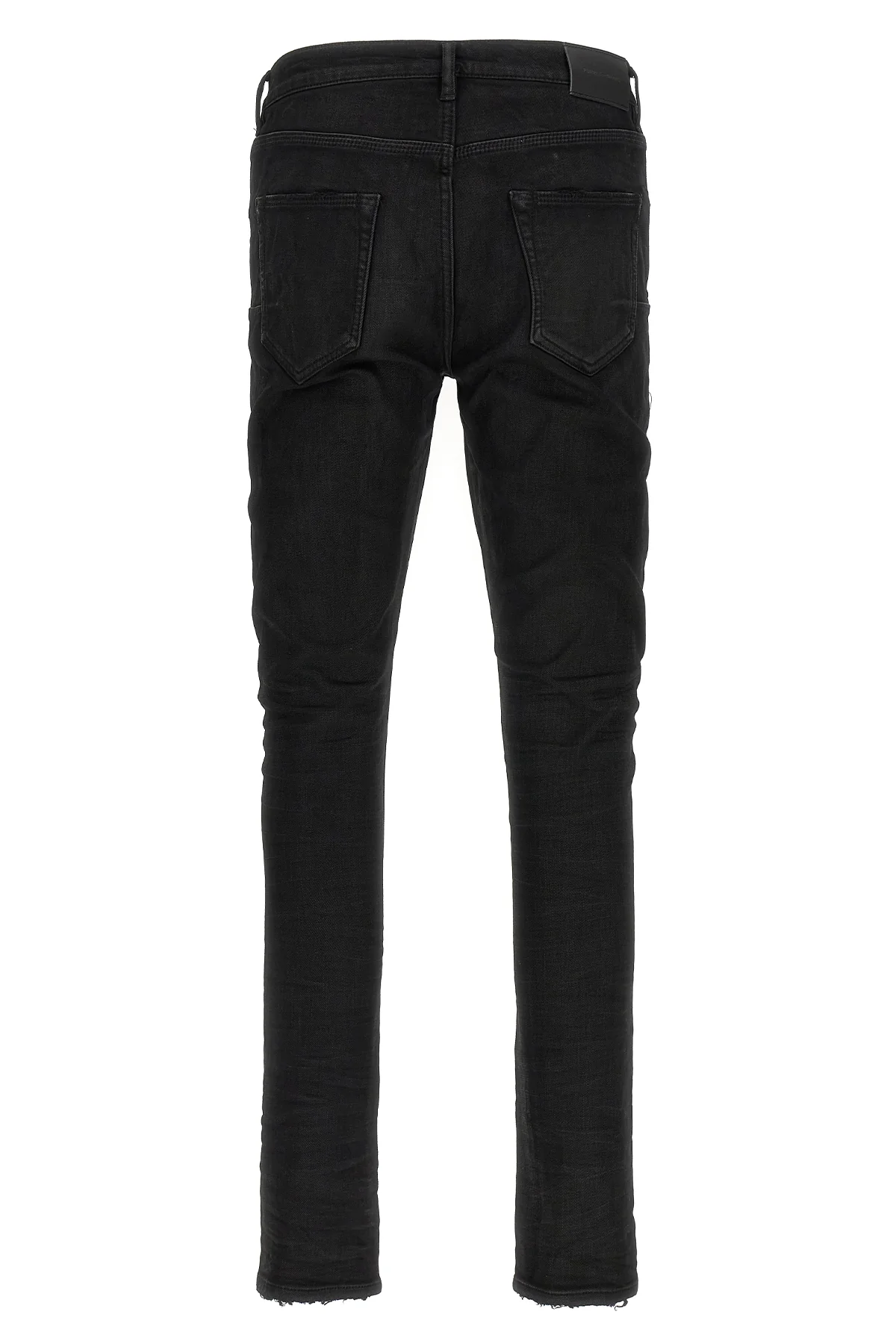 p001 black resin 3/d jeans in high-quality garment-dyed stretch denim