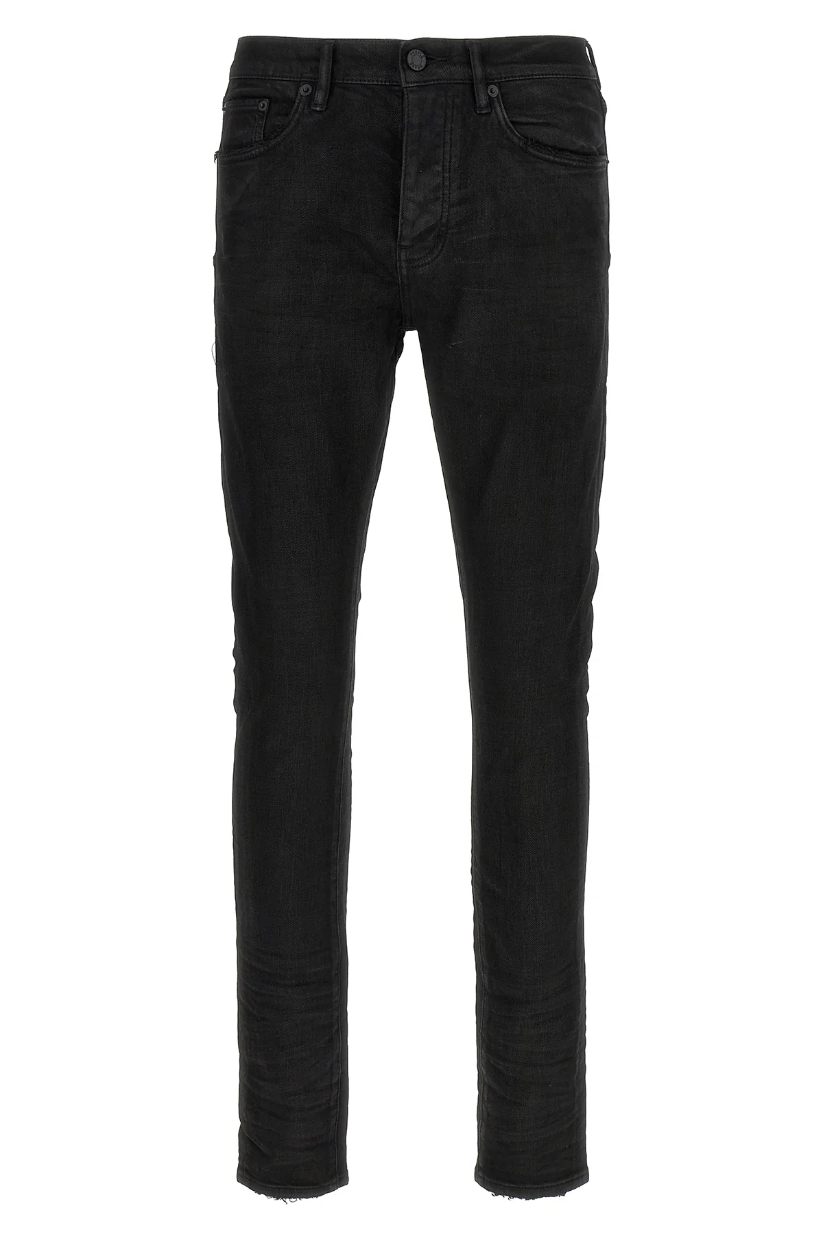 p001 black resin 3/d jeans in high-quality garment-dyed stretch denim
