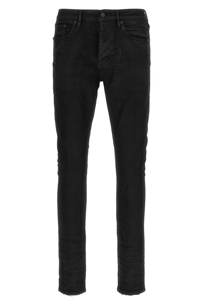 p001 black resin 3/d jeans in high-quality garment-dyed stretch denim