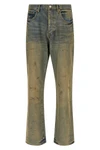 p011 dirty oil repair used-effect distressed stonewashed cotton denim jeans