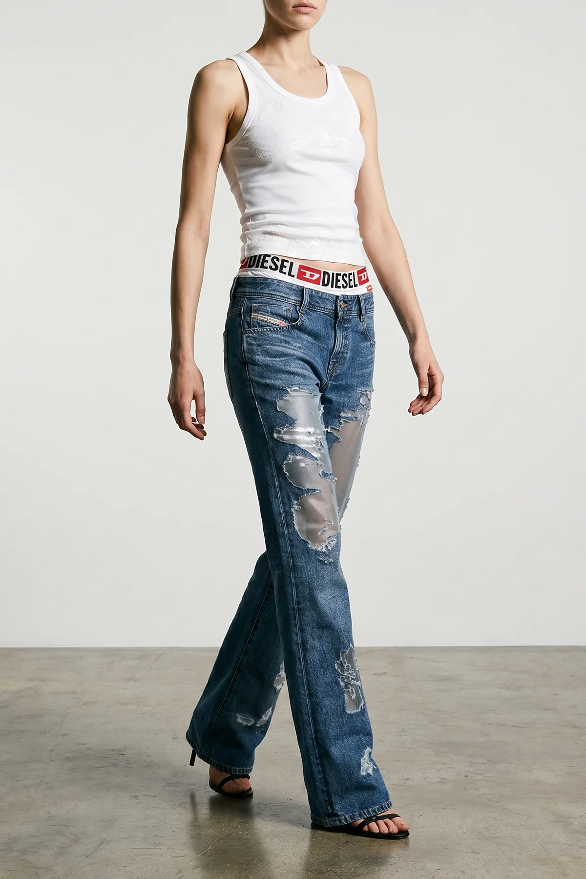DIESEL S diesel x tinder pr-t-anki-lace-r tank top - for successful loving ribbed str