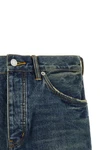 p059 vintage mid bermuda shorts in used-effect stone-washed cotton denim