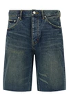p059 vintage mid bermuda shorts in used-effect stone-washed cotton denim