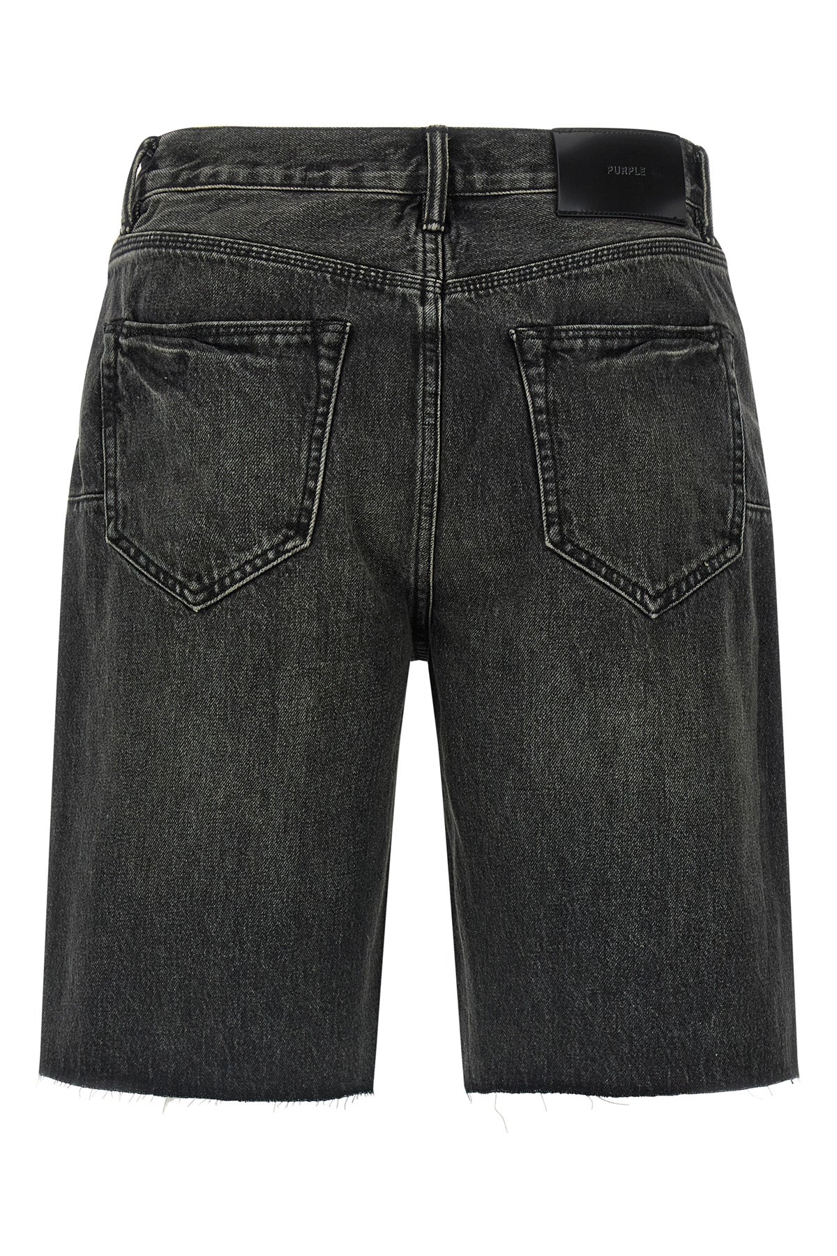 p059 kamari bermuda shorts in used-effect garment-dyed cotton denim