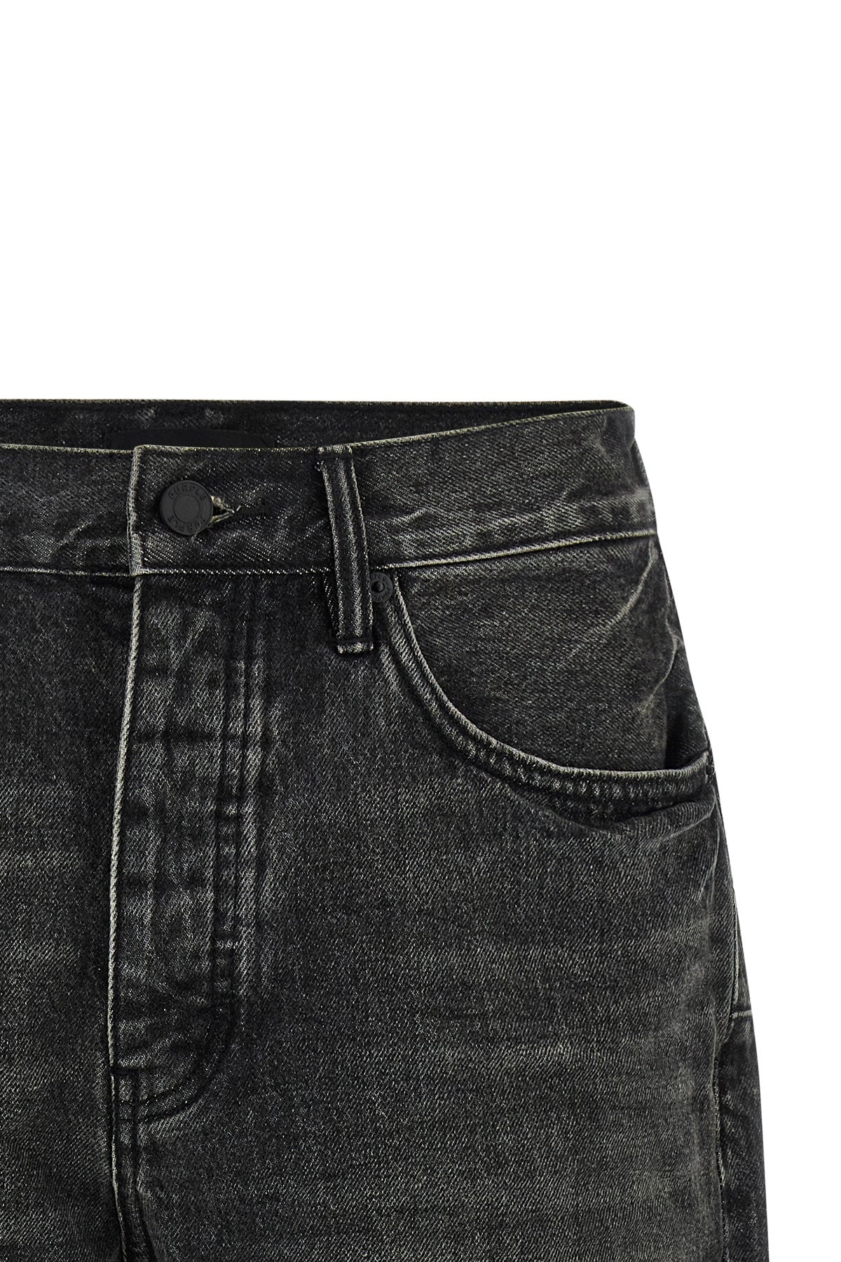p059 kamari bermuda shorts in used-effect garment-dyed cotton denim
