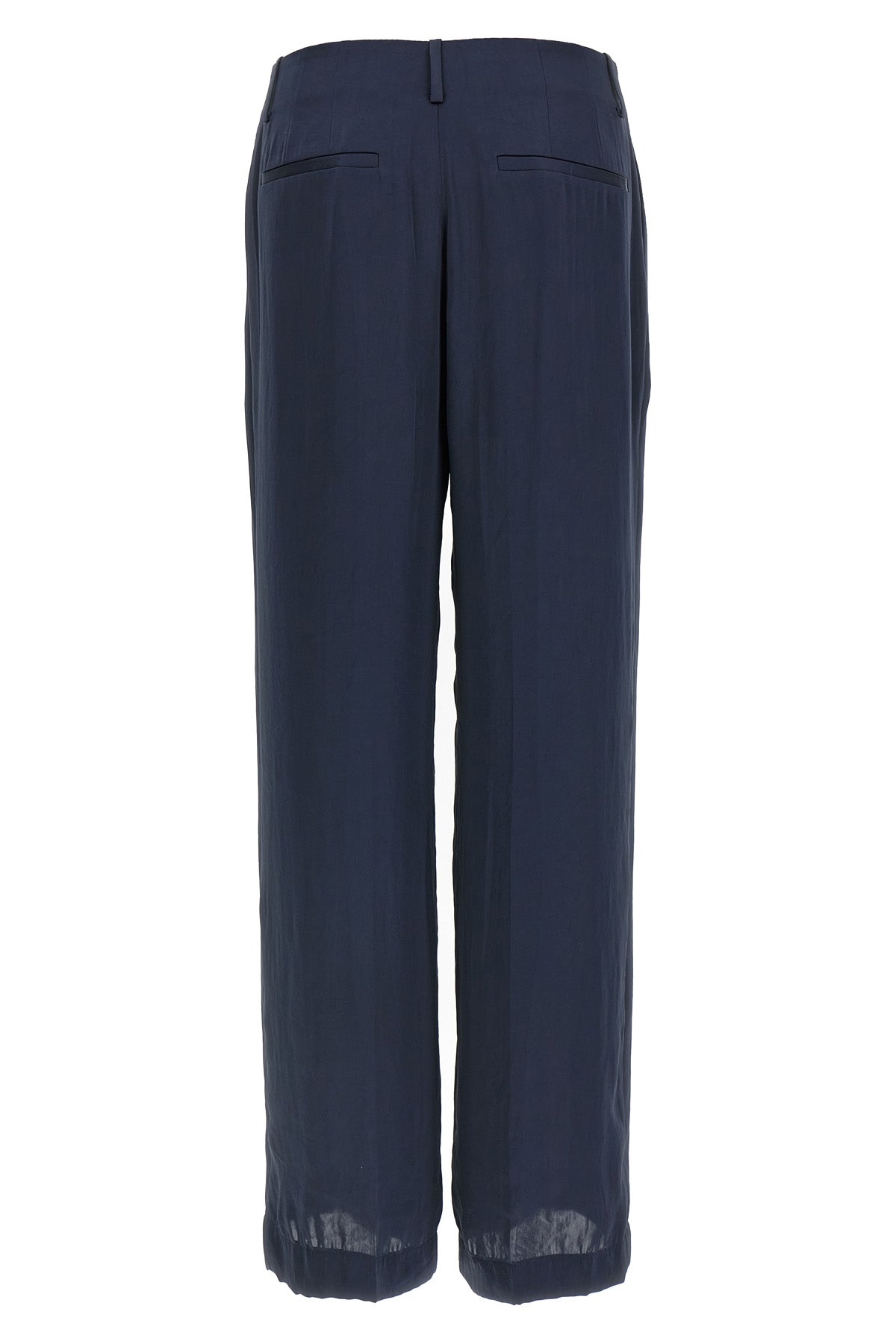 THEORY 2 wrinkled silk-effect fabric trousers