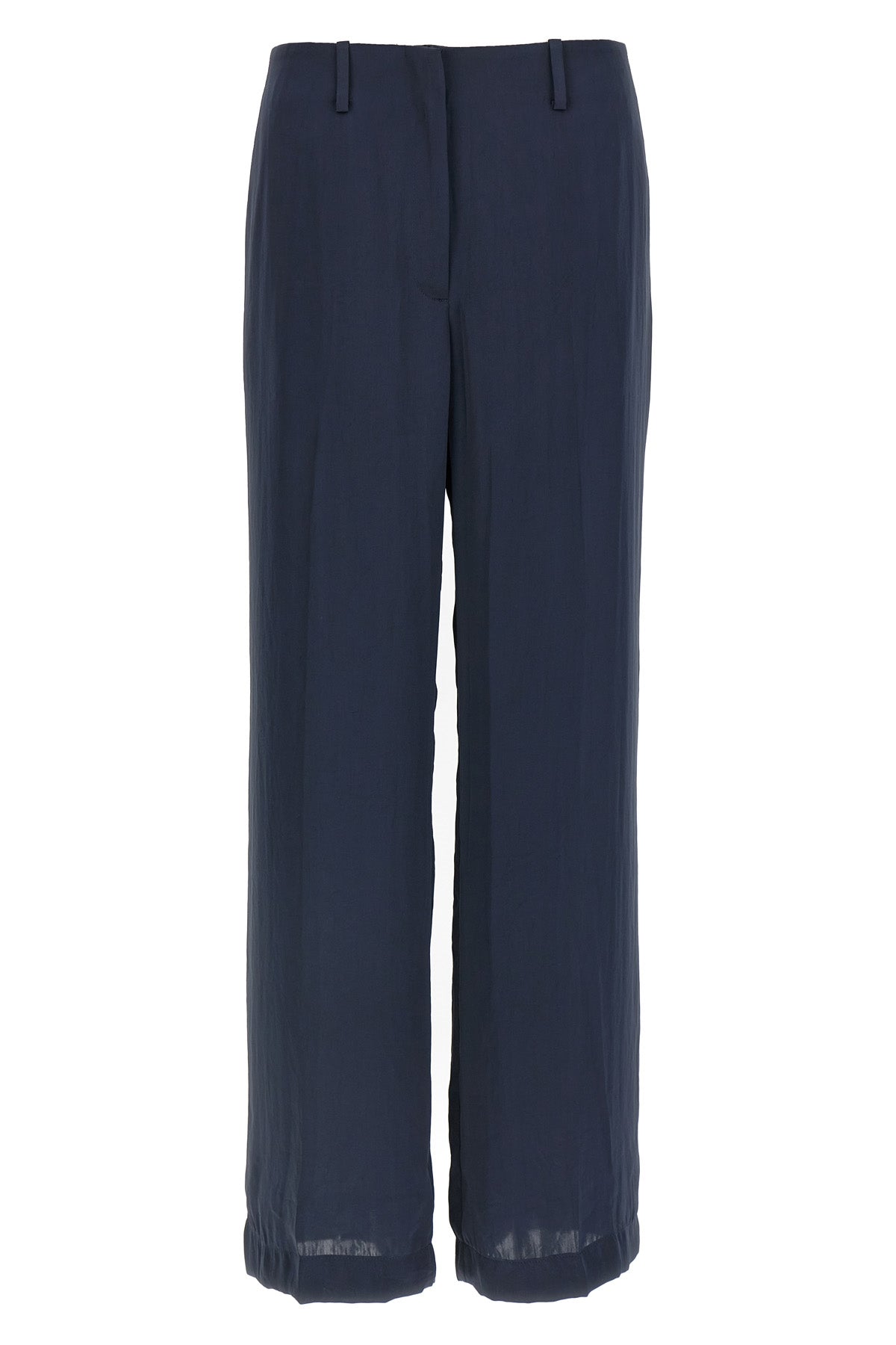 THEORY 2 wrinkled silk-effect fabric trousers