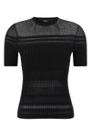 super stretch ribbed viscose and cotton blend t-shirt
