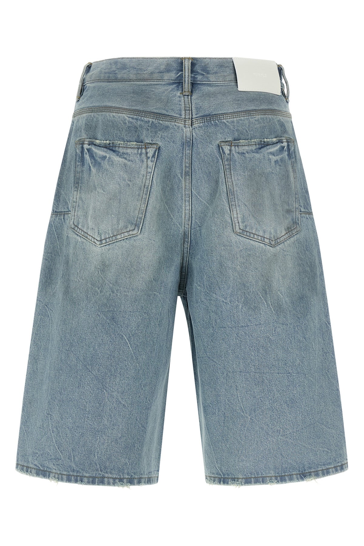 PURPLE 36 p070 vintage dust bowl bermuda shorts in used-effect cotton denim