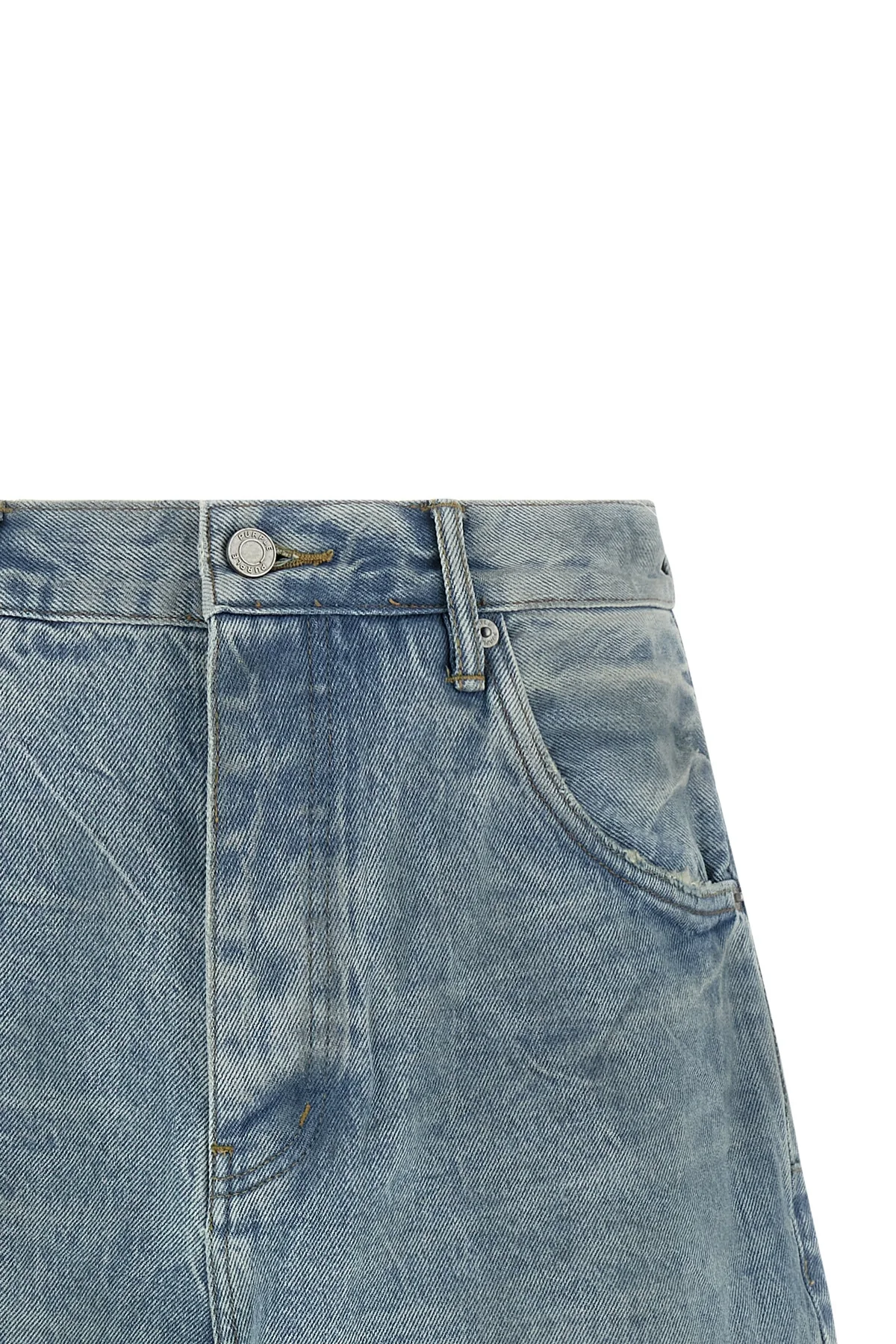p070 vintage dust bowl bermuda shorts in used-effect cotton denim