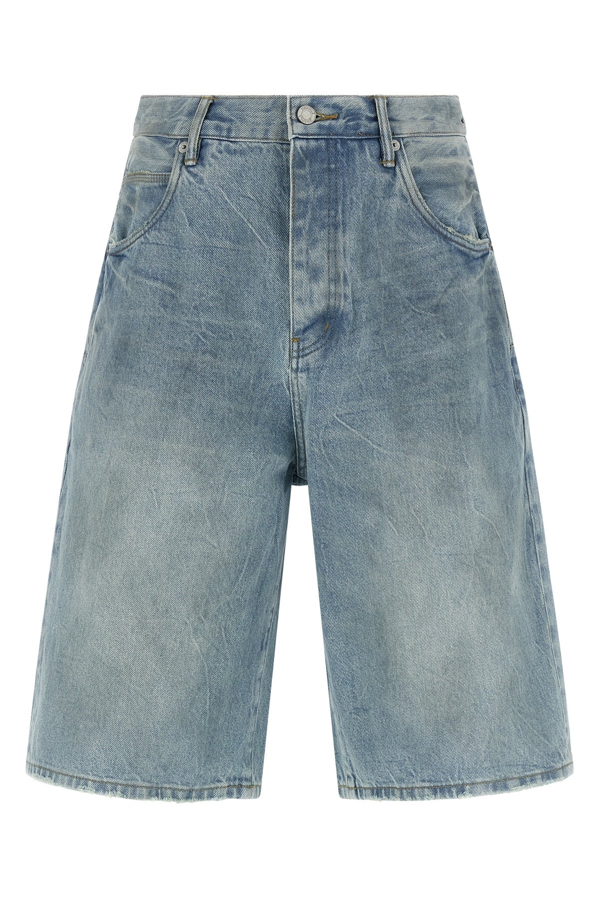 PURPLE 36 p070 vintage dust bowl bermuda shorts in used-effect cotton denim