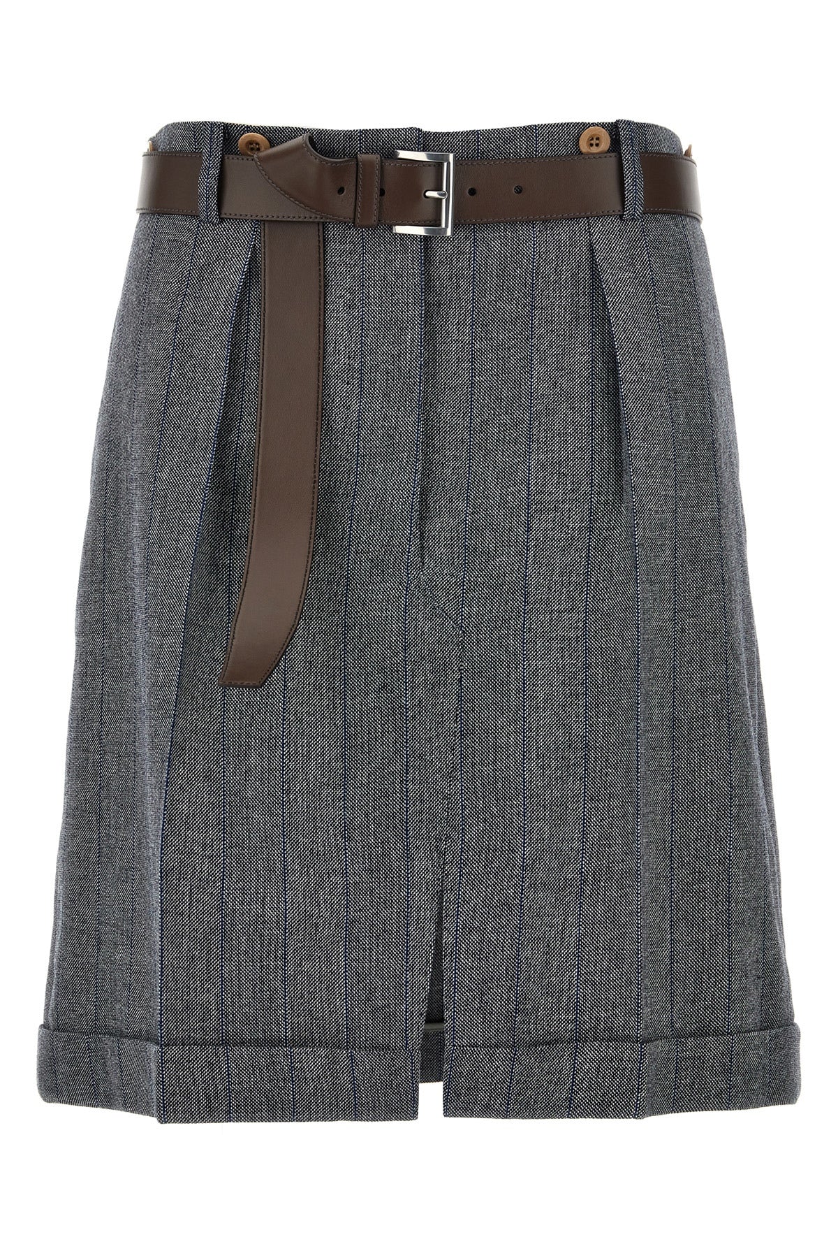 PRADA 40 striped wool skirt
