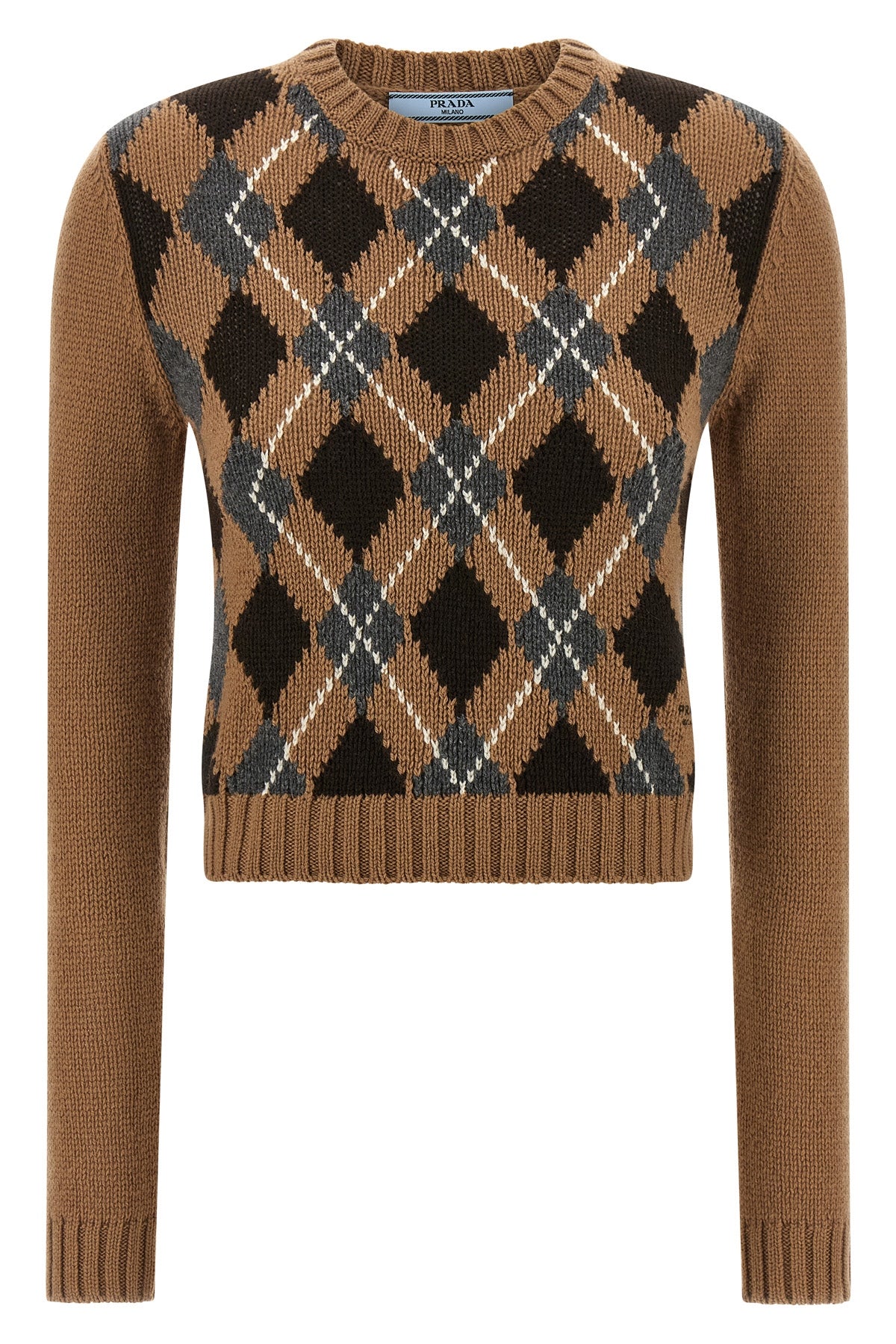 PRADA 42 argyle cashmere sweater