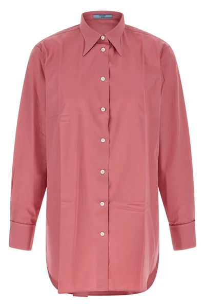 the prada cotton poplin shirt redefines the codes of classic tailoring through r