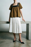 old effect cotton gabardine top