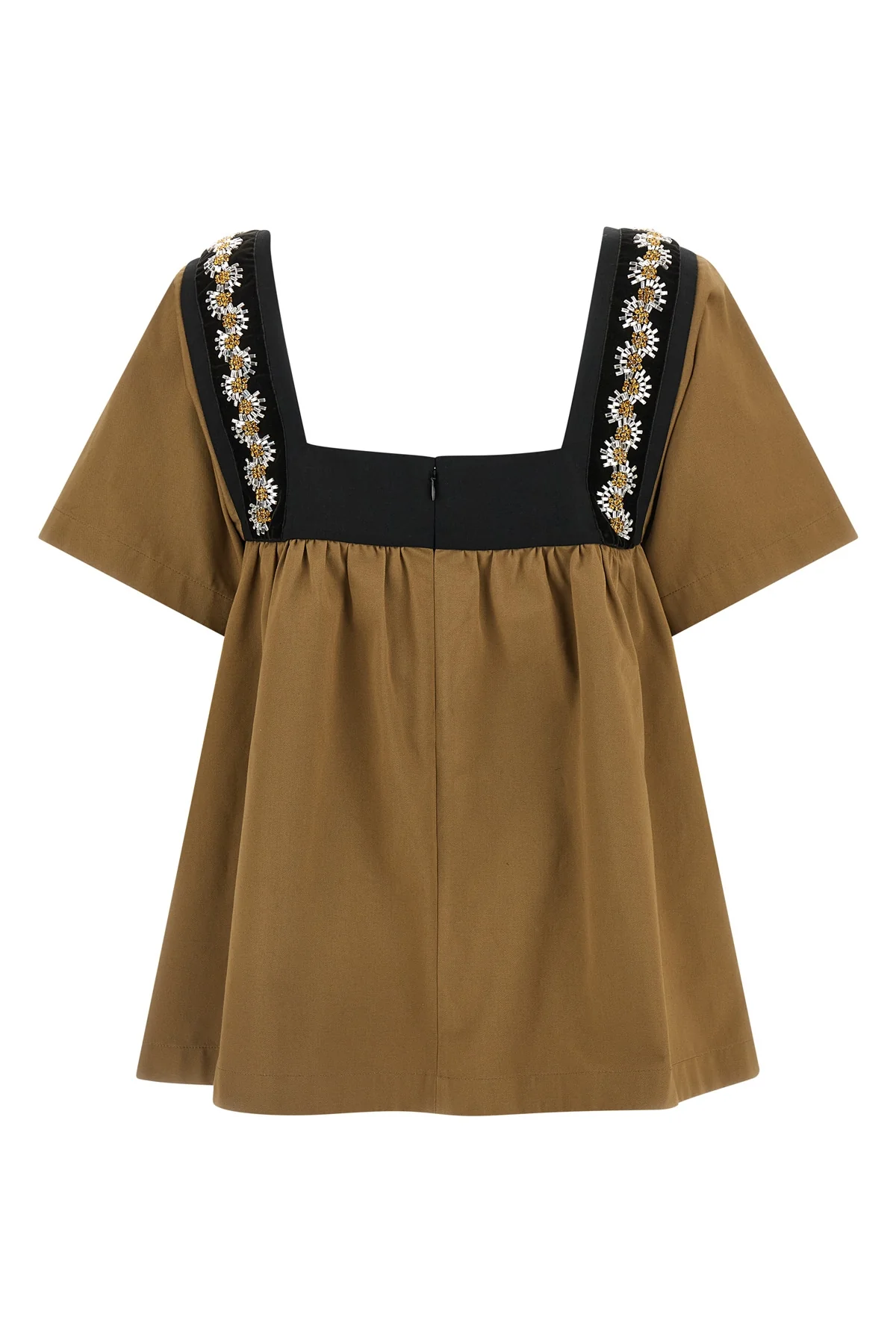 old effect cotton gabardine top