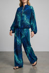 asteria all-over corals print silk twill pants