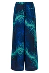 asteria all-over corals print silk twill pants
