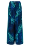 asteria all-over corals print silk twill pants