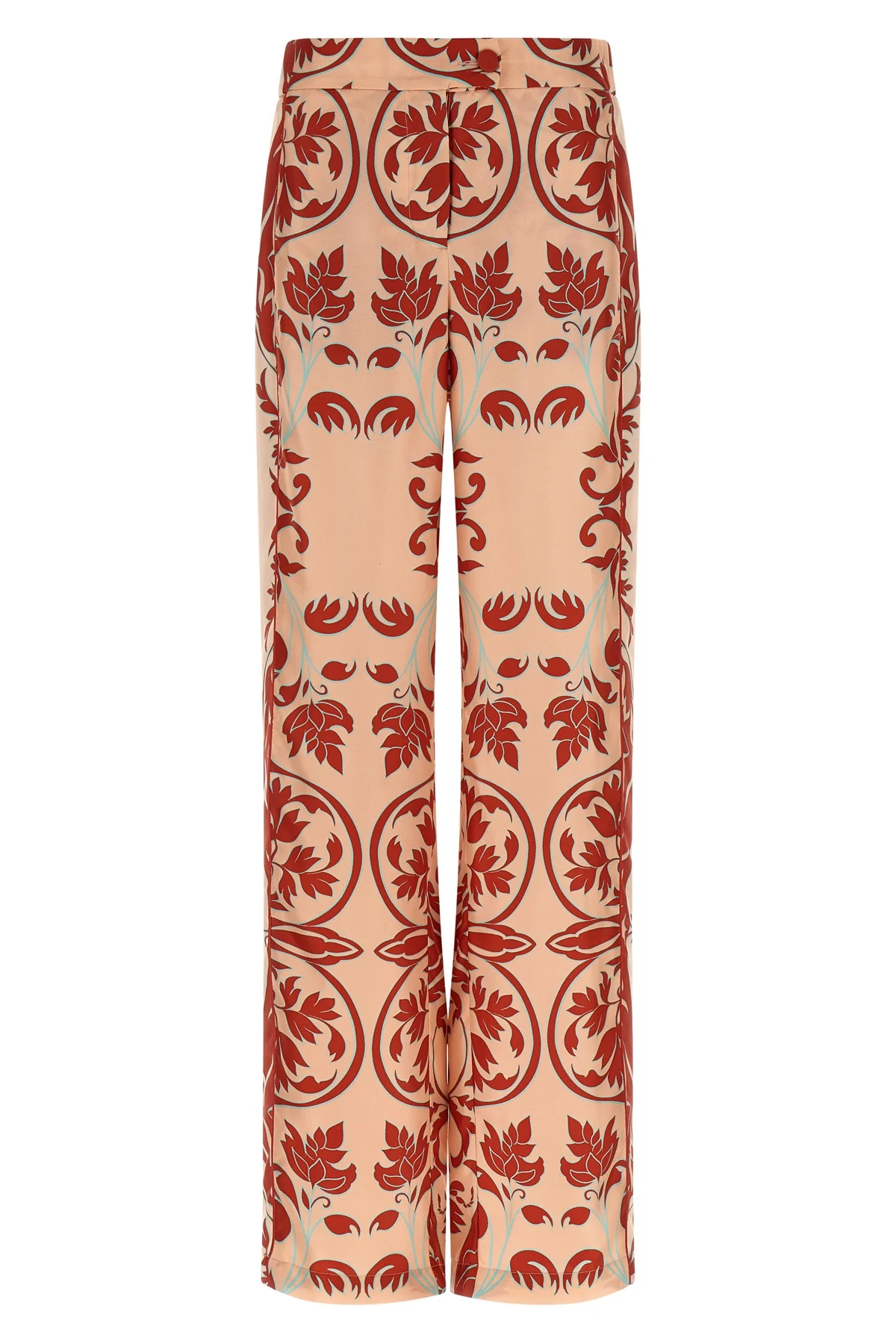 elena all-over braque geometry print silk twill pants