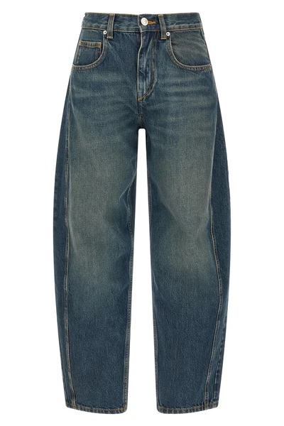 the marant etoile oriane-gz denim pants redefine the volumes of everyday wardrob