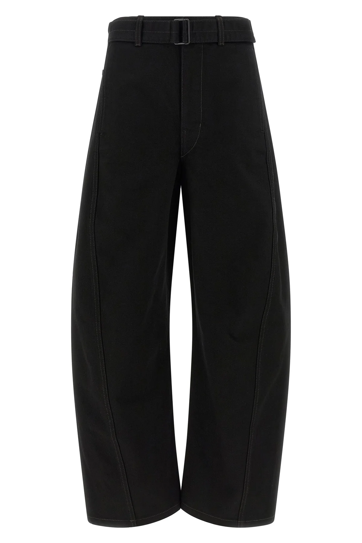 LEMAIRE L twisted belted heavy cotton denim jeans