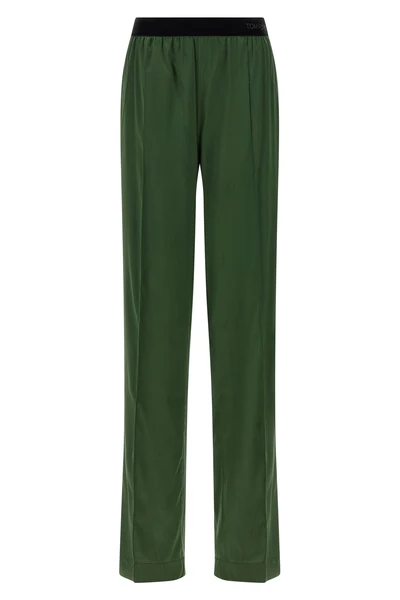 stretch silk satin pants