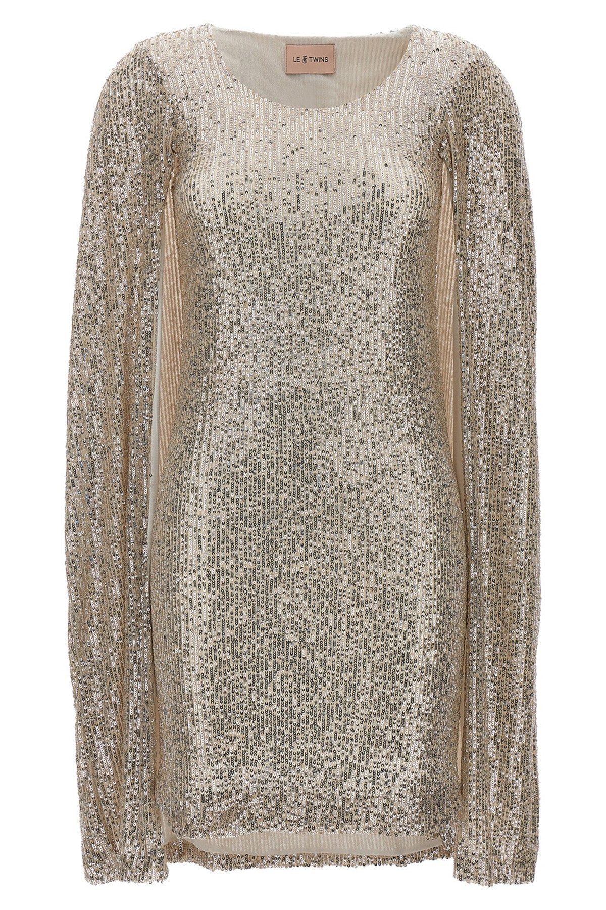LE TWINS 42 cashmere dress in a stretch fabric withll over sequin appliqué