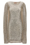 cashmere dress in a stretch fabric withll over sequin appliqué