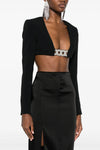 3d crystsal chain and square neck top in stretch cady