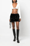 3d crystsal chain and square neck top in stretch cady