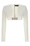 3d crystsal chain and square neck top in stretch cady