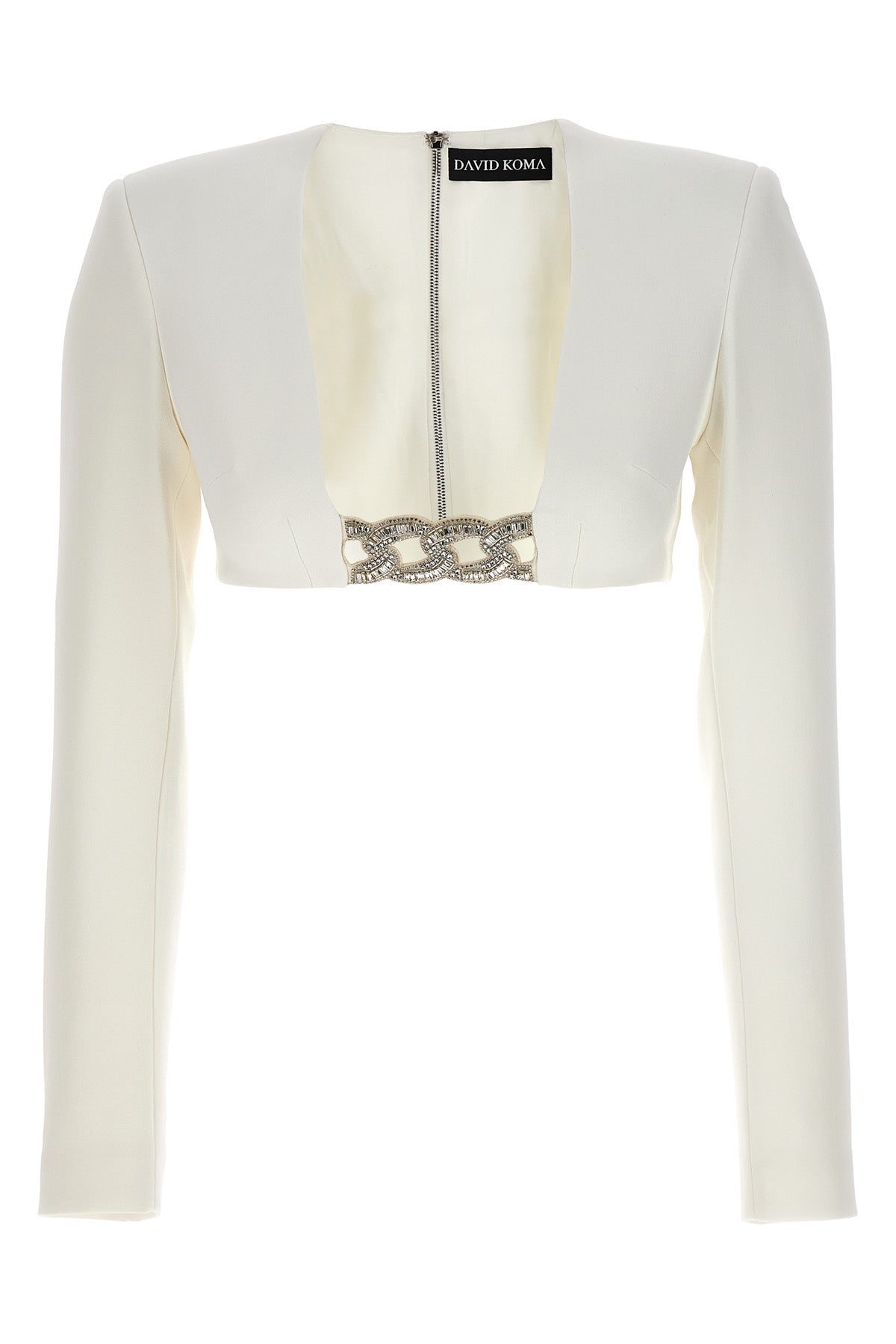 3d crystsal chain and square neck top in stretch cady