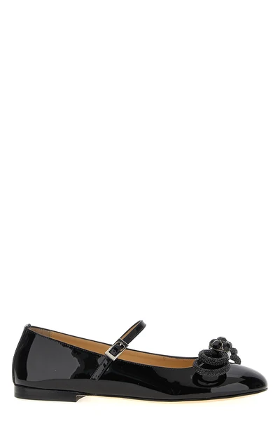 patent leather double bow ballerina