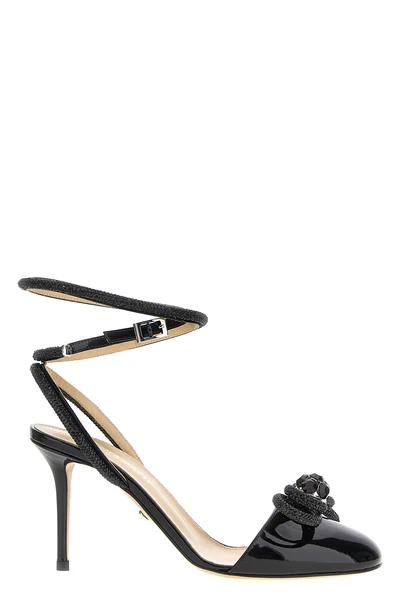 patent leather double bow pumps