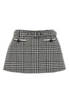 houndstooth bouclé wool blend skort