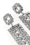 multi crystal droplet earrings in silver brass