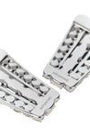 multi crystal silver-plated brass earrings