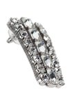 multi crystal silver-plated brass earrings