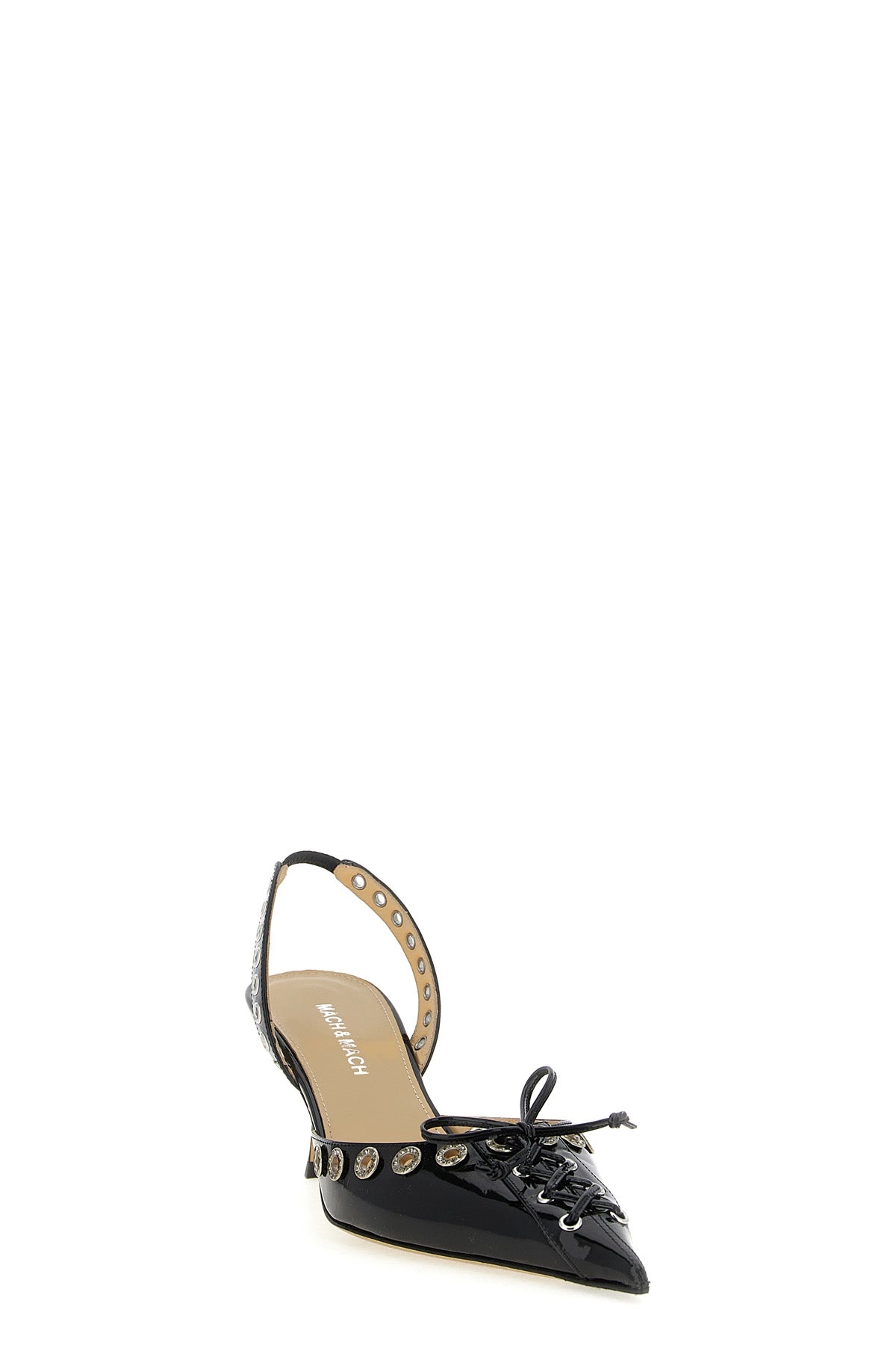 MACH amp; MACH 36 crystalized corset patent leather slingbacks