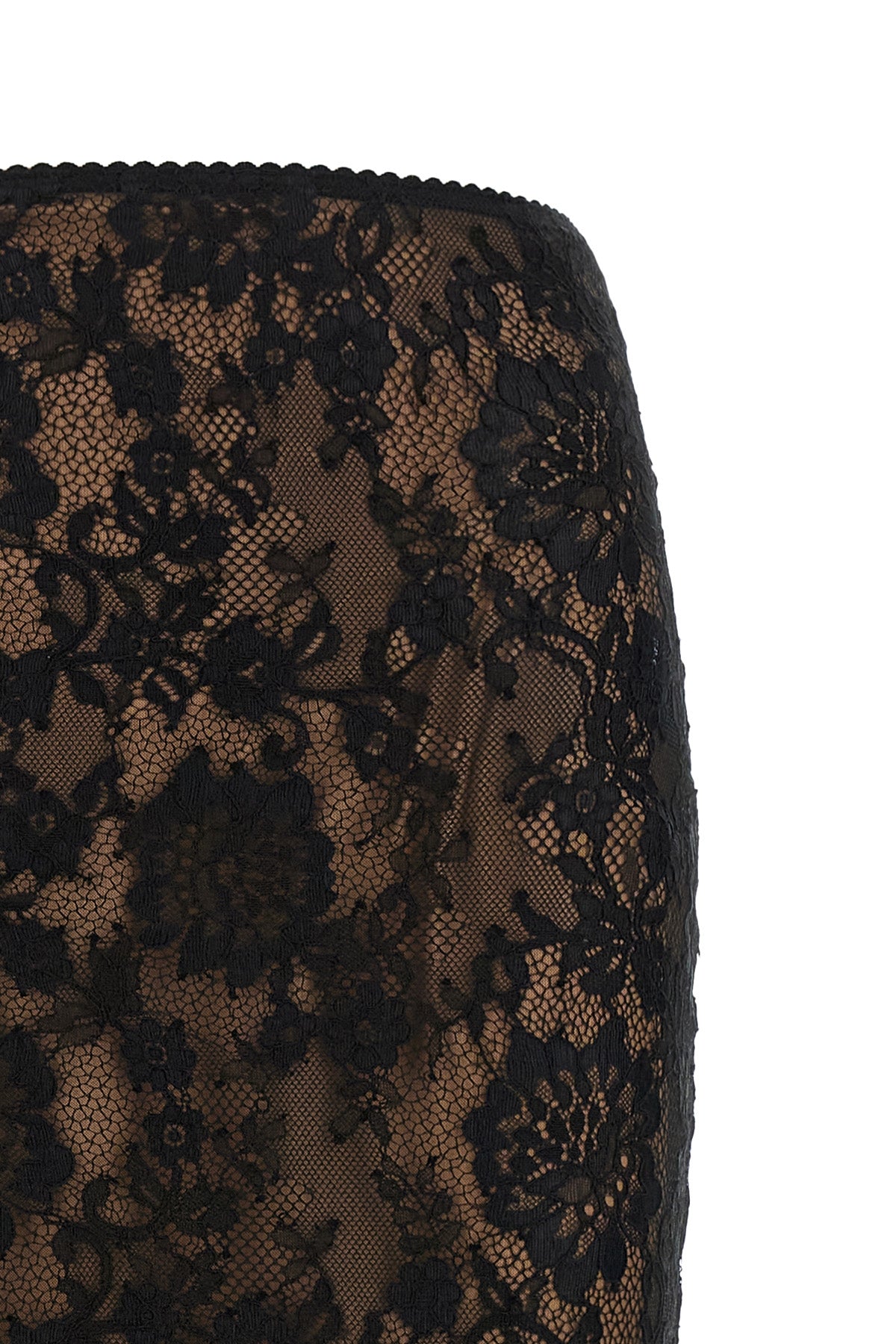 black lace midi lace skirt
