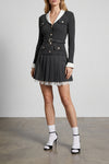 v-shaped cardigan flared at the waist