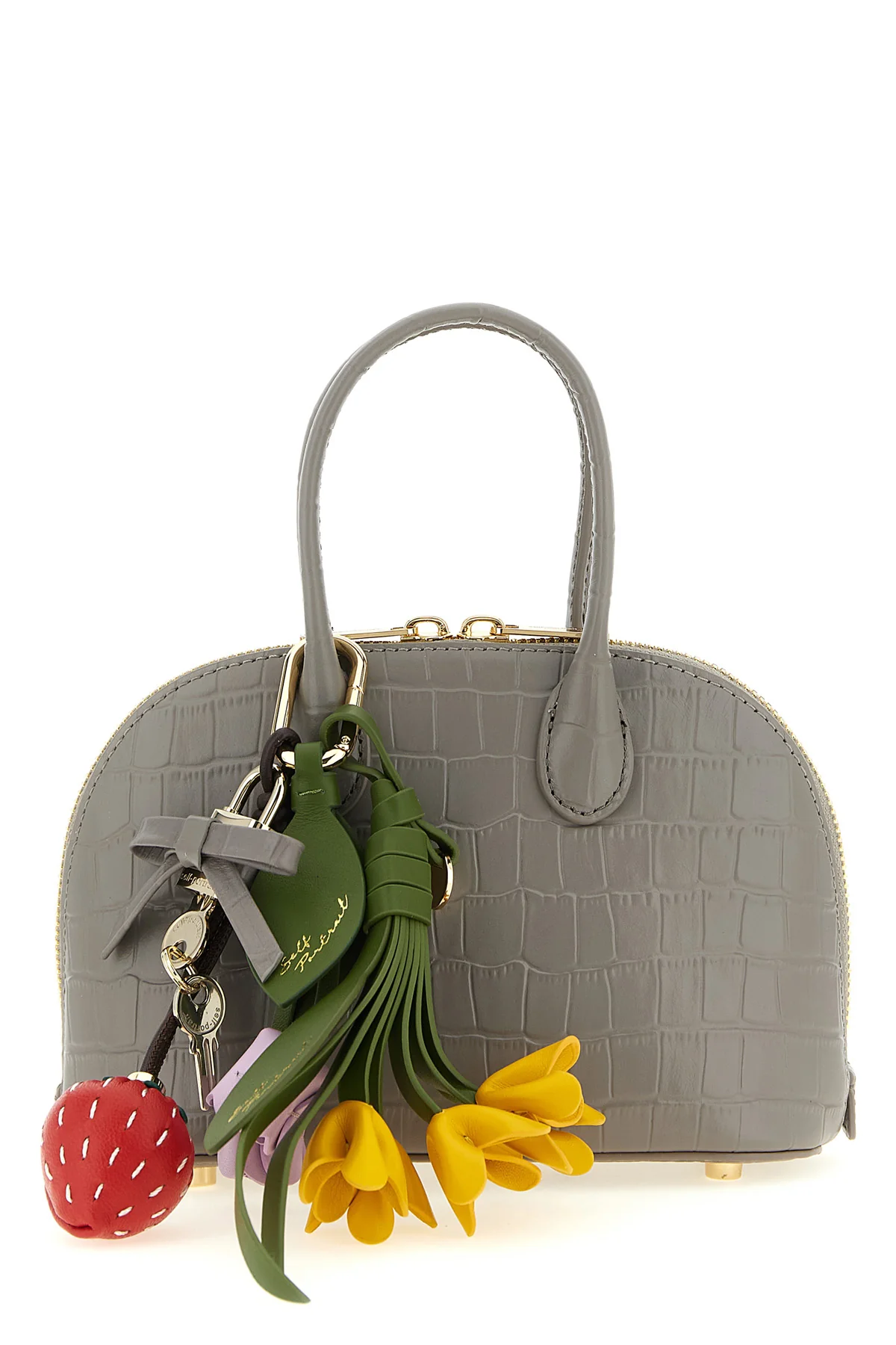 SELF PORTRAIT OS the self-portrait croc leather toast handbag features a structured silhouette ma